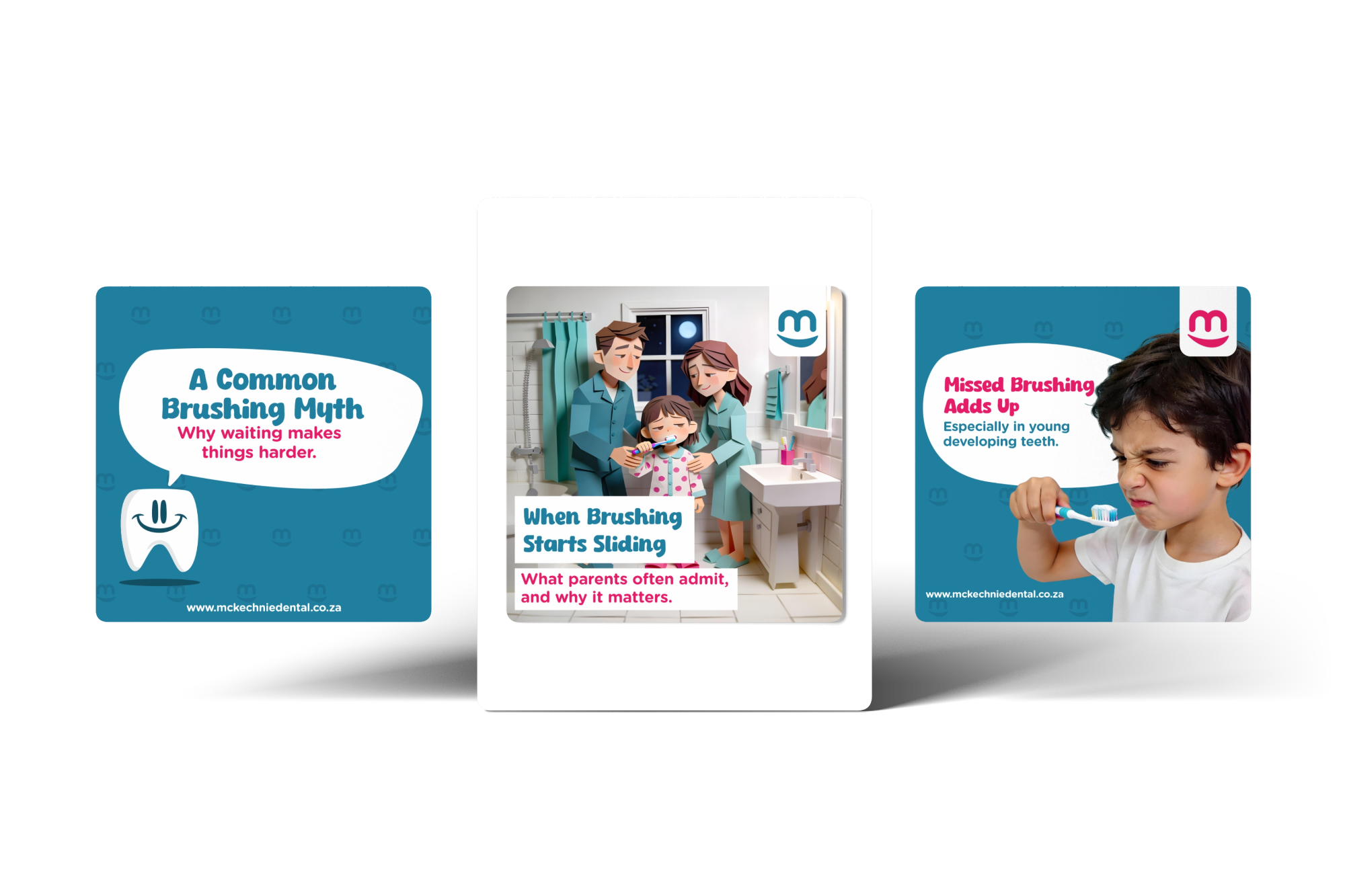McKechnie Dental social media posts about children's brushing habits